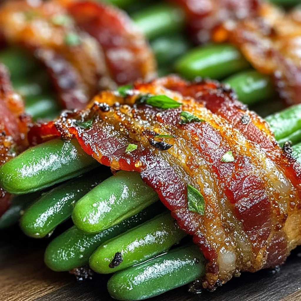 Turkey Bacon-Wrapped Green Bean Bundles recipe