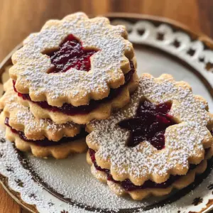 Cranberry Linzer Cookies