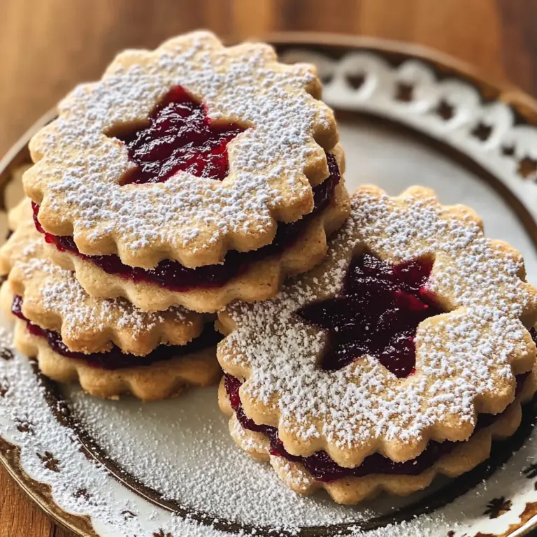 Cranberry Linzer Cookies