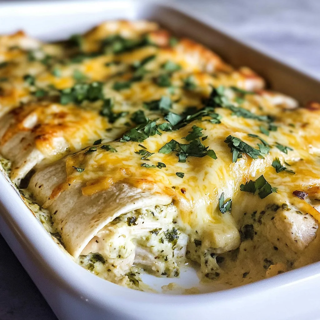 Creamy Poblano Chicken Enchiladas