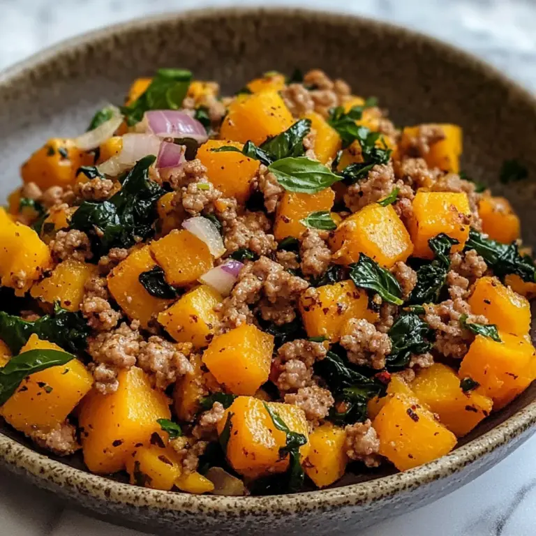 Healthy Roasted Butternut Squash with Ground Turkey