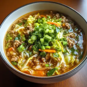 One-Pot Egg Roll Soup with Green Onions and Ginger