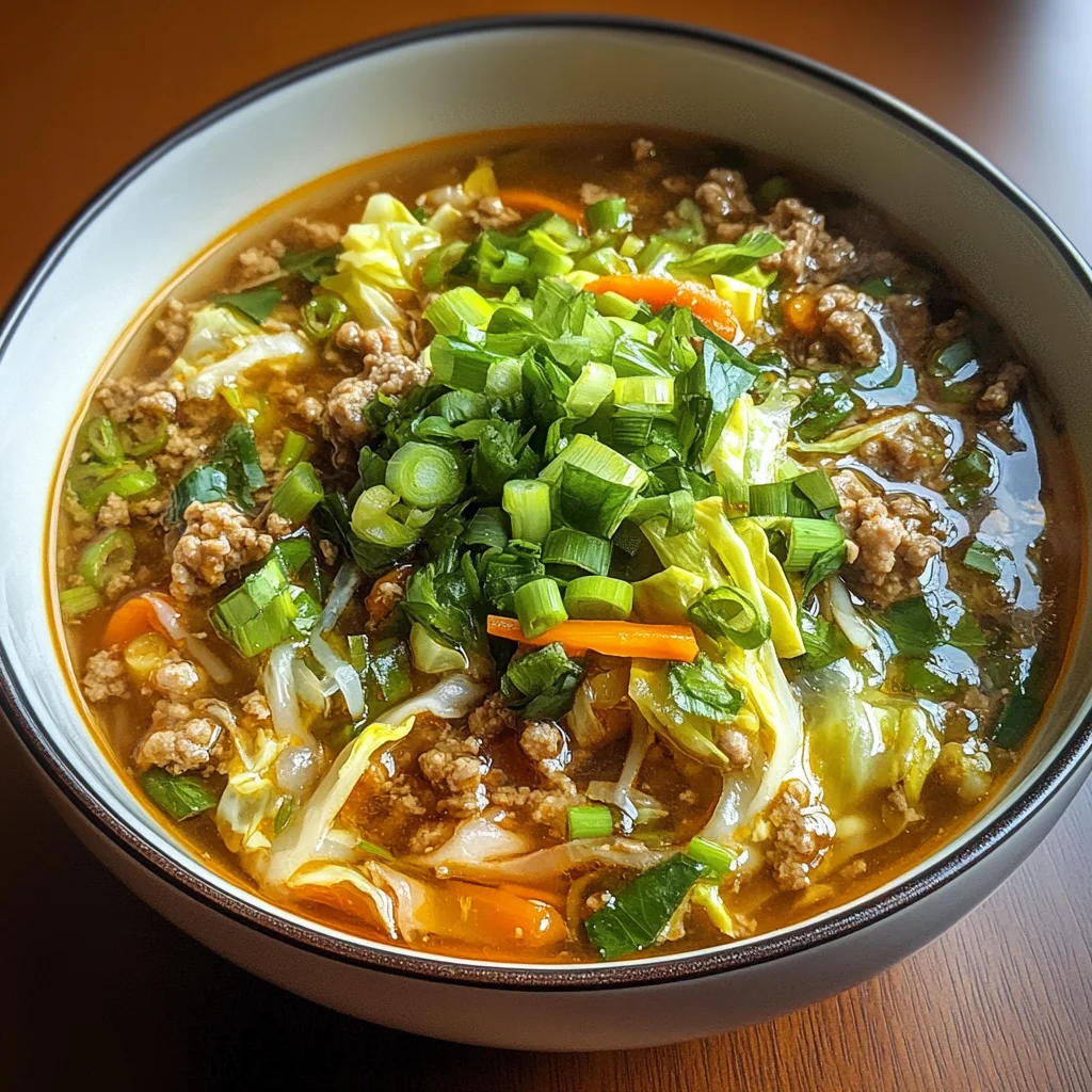 One-Pot Egg Roll Soup with Green Onions and Ginger