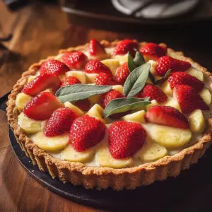 Tarte aux fraises et sauge ananas