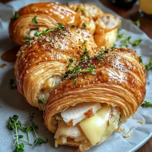 Buttery Garlic Baked Croissants with Turkey & Havarti Recipe