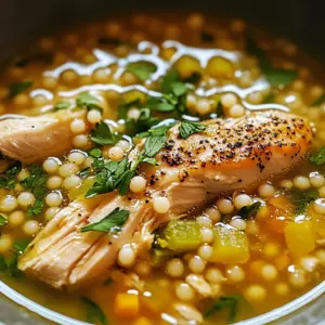 Chicken and Pearl Couscous Soup