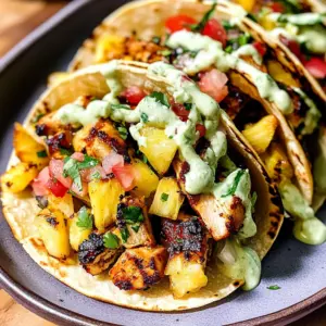 Chili Lime Chicken Tacos with Grilled Pineapple Salsa