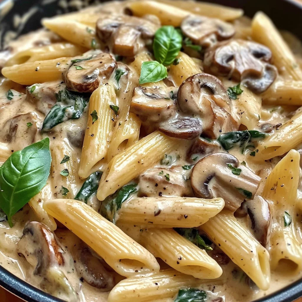 Creamy Tuscan Mushroom Pasta Skillet