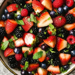 Fresh Berry Salad with Honey and Mint