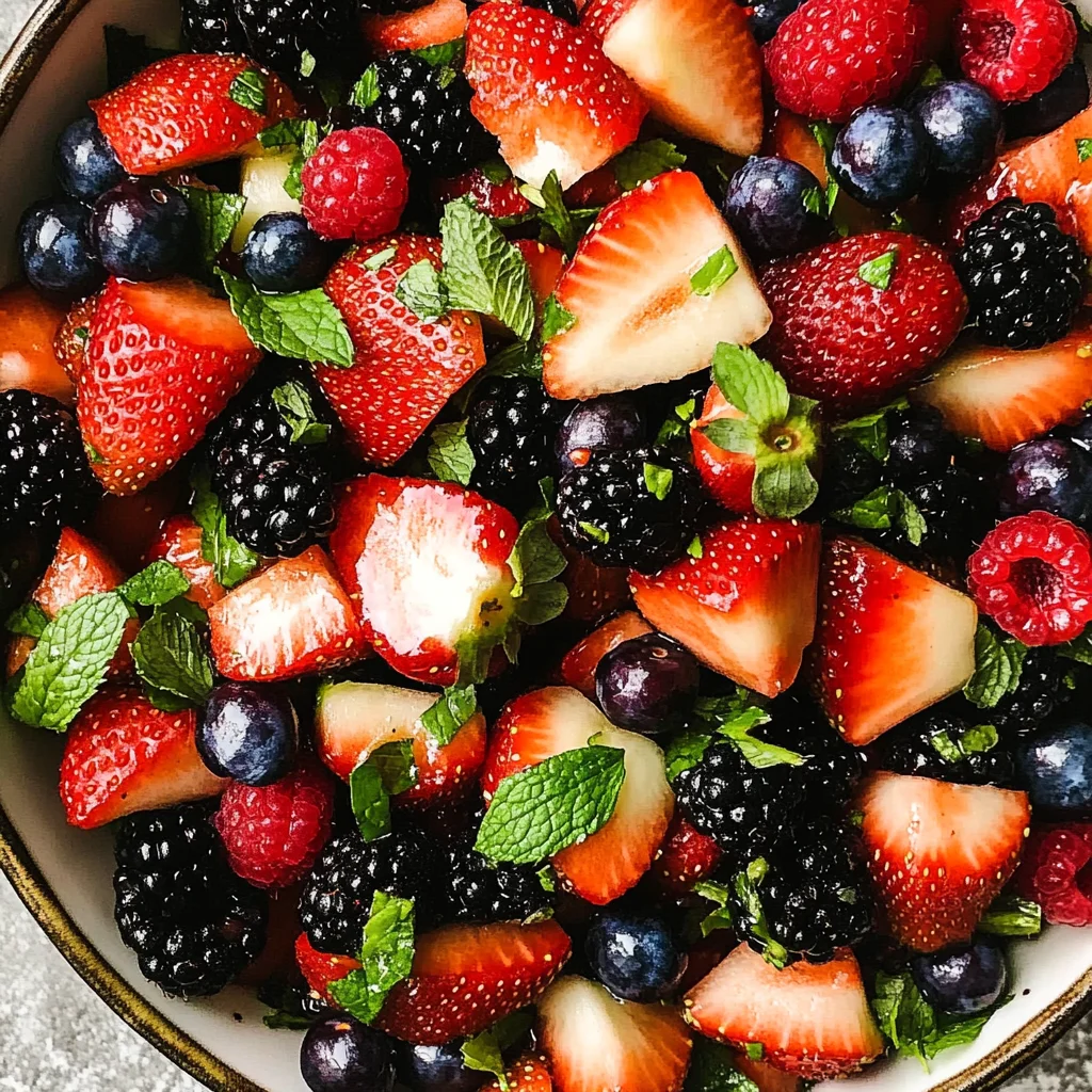 Fresh Berry Salad with Honey and Mint