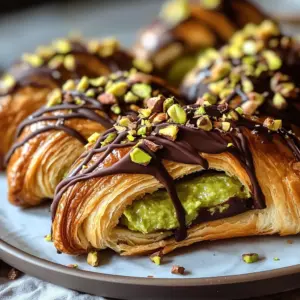 Pistachio Chocolate Croissants