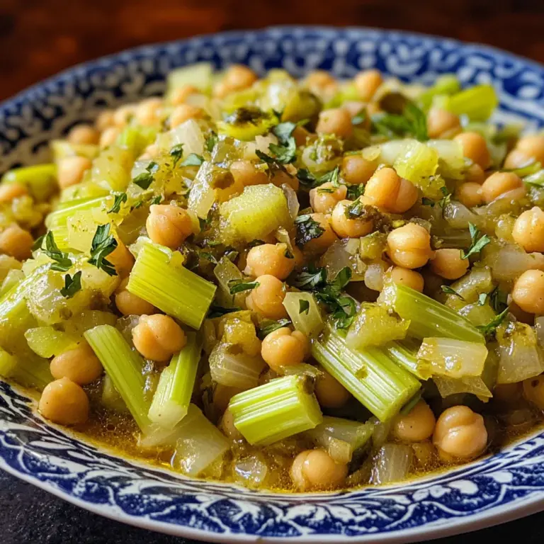 Quick-braised celery and chickpeas