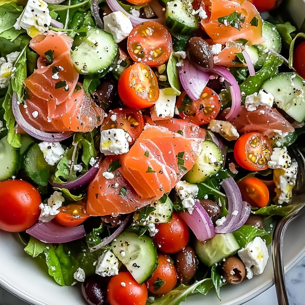 Smoked Salmon Greek Salad