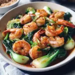 Spicy Garlic Butter Shrimp and Baby Bok Choy