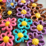 Chocolate Covered Pretzel Flowers