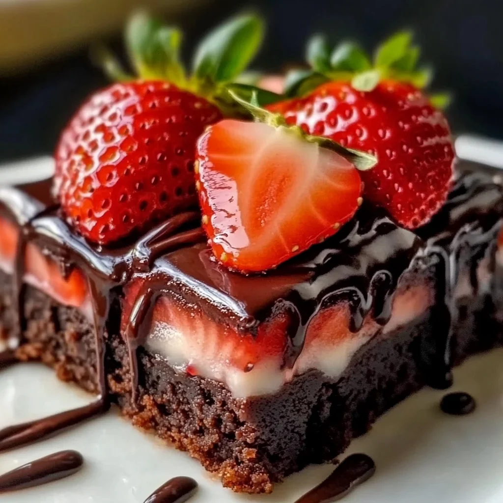 Chocolate Covered Strawberry Brownies