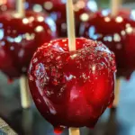 Homemade Candy Apples With Red Food Coloring