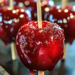 Homemade Candy Apples With Red Food Coloring