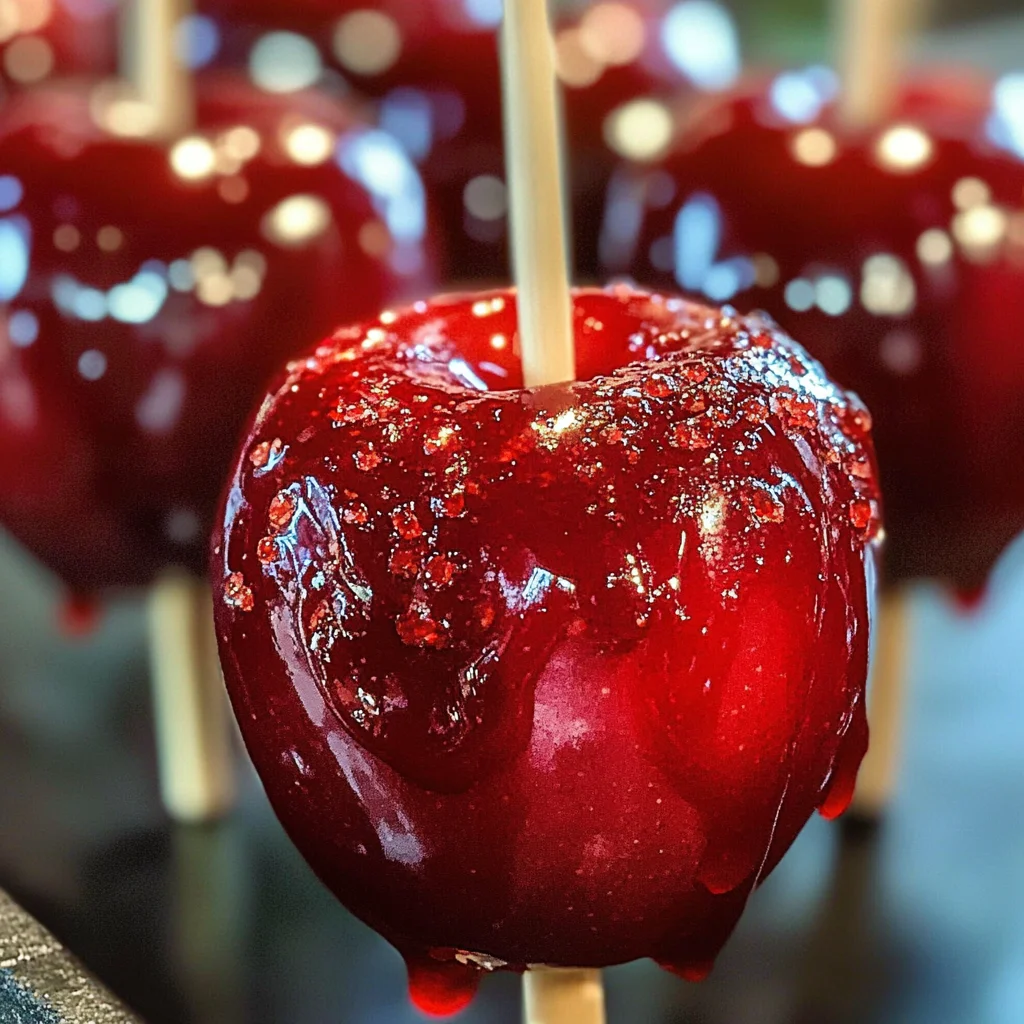 Homemade Candy Apples With Red Food Coloring
