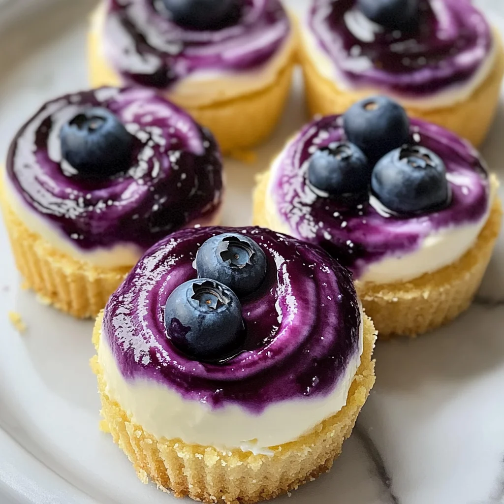 Juicy Mini Lemon Blueberry Cheesecakes
