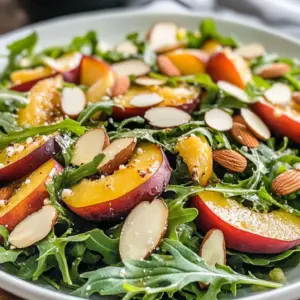 Nectarine Salad with Arugula and Cheddar