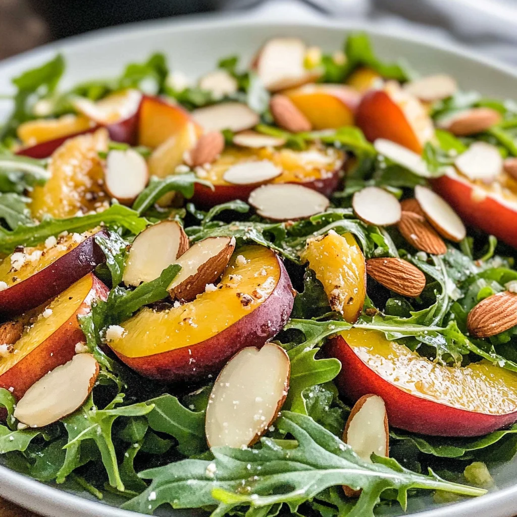 Nectarine Salad with Arugula and Cheddar