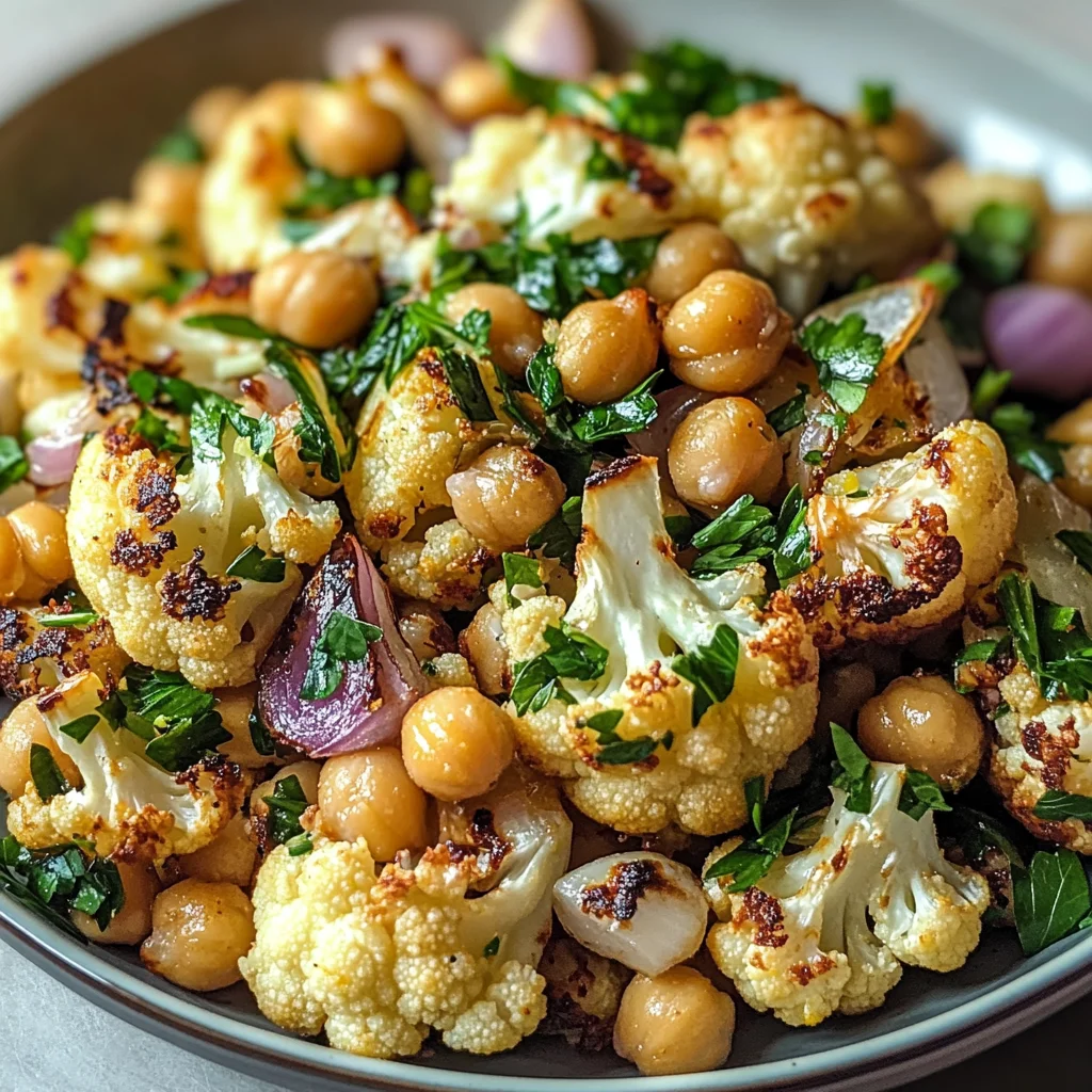 Roasted Cauliflower Chickpea Salad