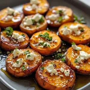 Roasted Sweet Potato Rounds with Honey & Feta