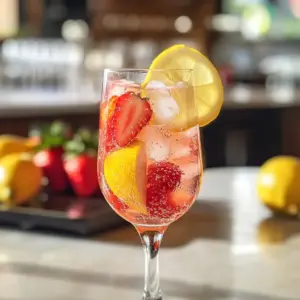 Sparkling Strawberry Lemon Mocktail