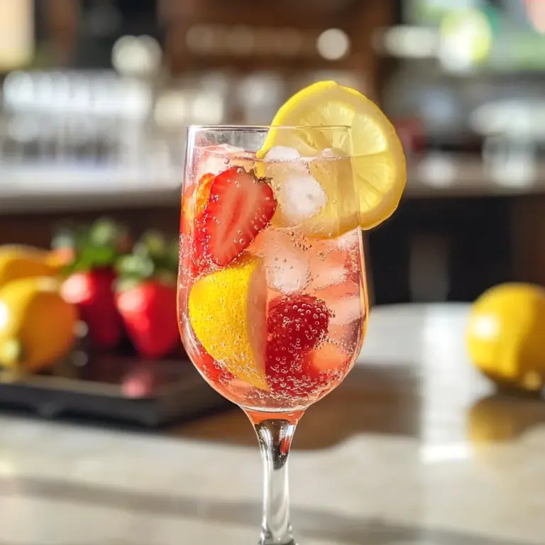 Sparkling Strawberry Lemon Mocktail