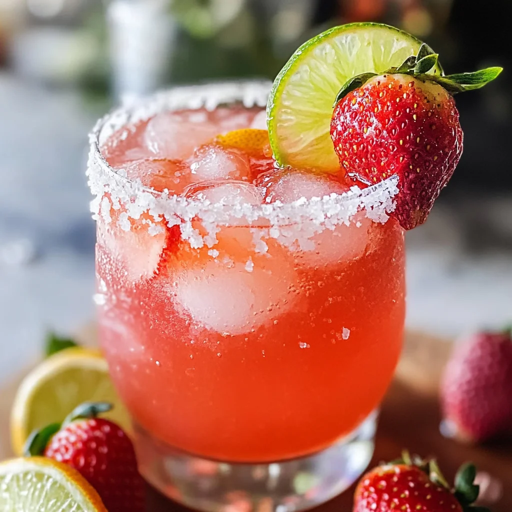 Strawberry Lime Mocktail Margarita