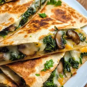 Baked Spinach Mushroom Quesadillas