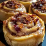Bourbon Maple Turkey Bacon Cinnamon Rolls