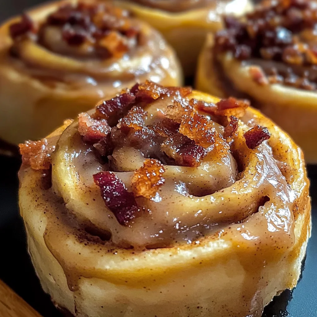 Bourbon Maple Turkey Bacon Cinnamon Rolls