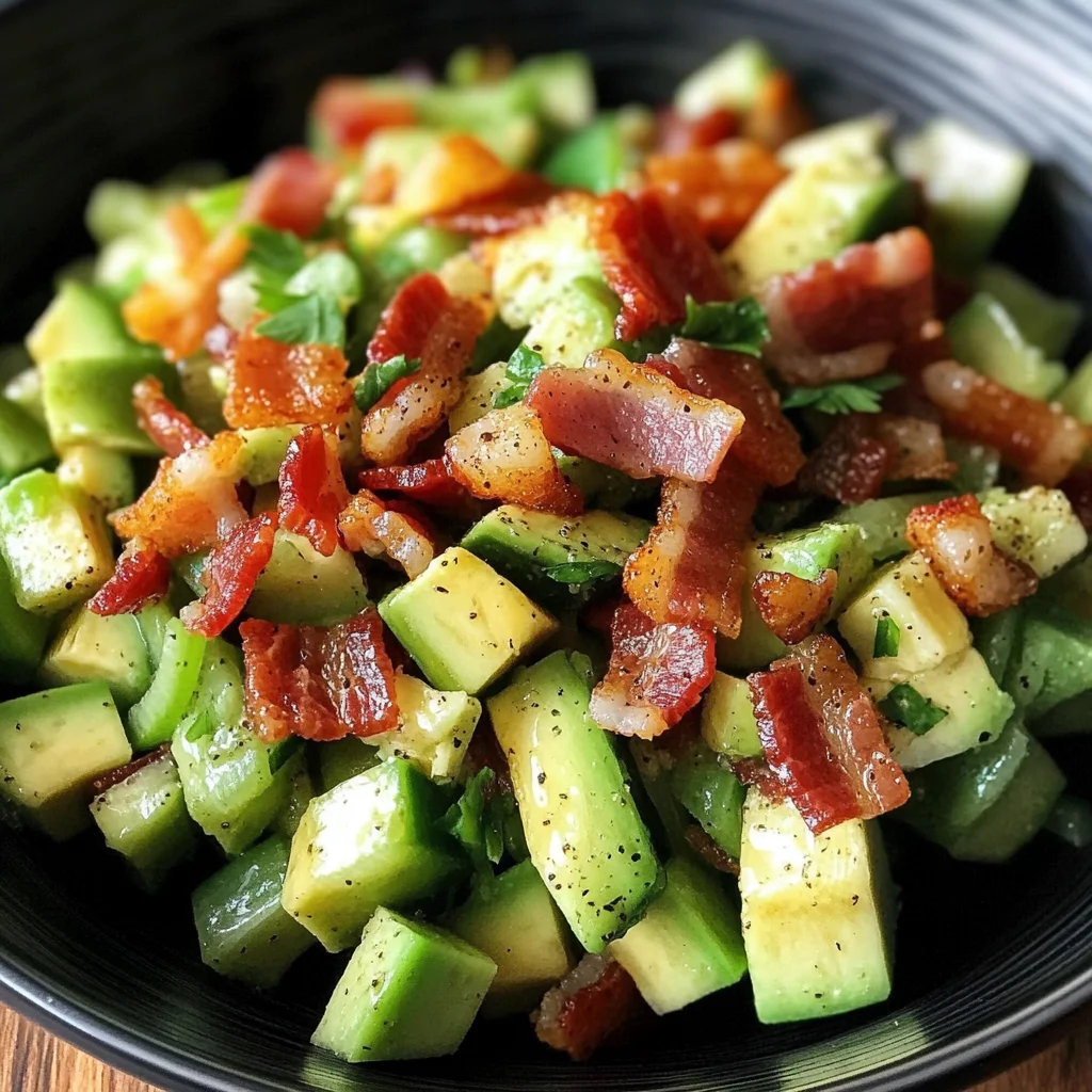 Celery Salad with Turkey Bacon and Avocado