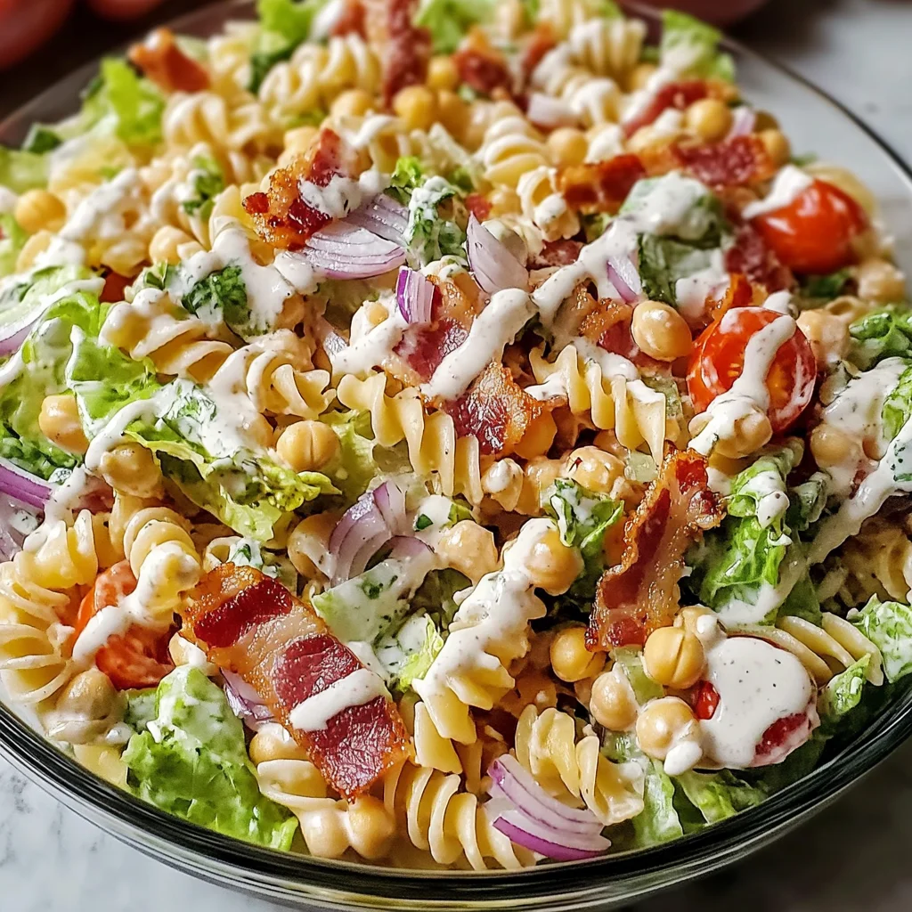Easy High Protein BLT Pasta Salad - Homefoodkitchen