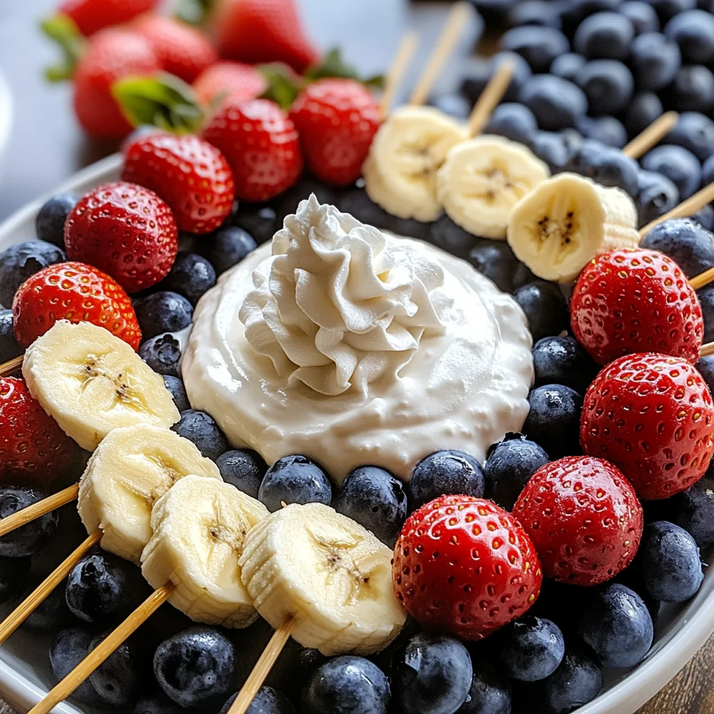 Fruit Kabobs with Cheesecake Dip