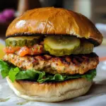 Grilled Chicken Burgers with Chorizo and Cumin-Lime Quick Pickles
