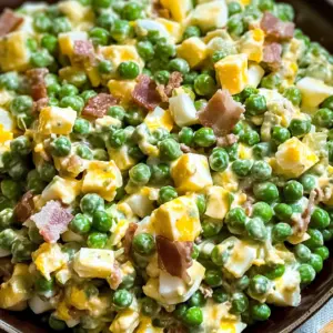 Old Fashioned Frozen Green Pea Salad with Eggs