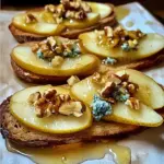 Pear Blue Cheese Honey Crostini with Walnuts