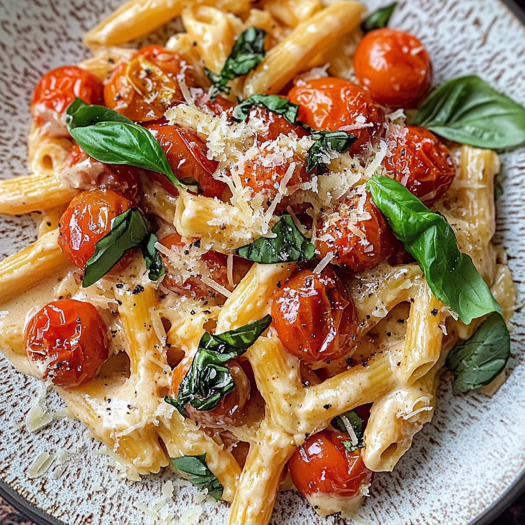 Slow Roasted Cherry Tomatoes Pasta Sauce with Cream