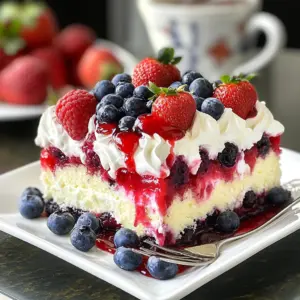 Summer Berry Poke Cake