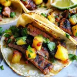 Tacos Al Pastor Made With Grilled beef Steaks