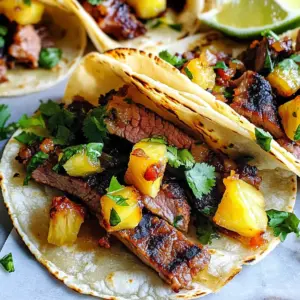 Tacos Al Pastor Made With Grilled beef Steaks