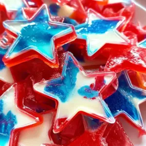 Red, White & Blue Stained Glass Jello Stars