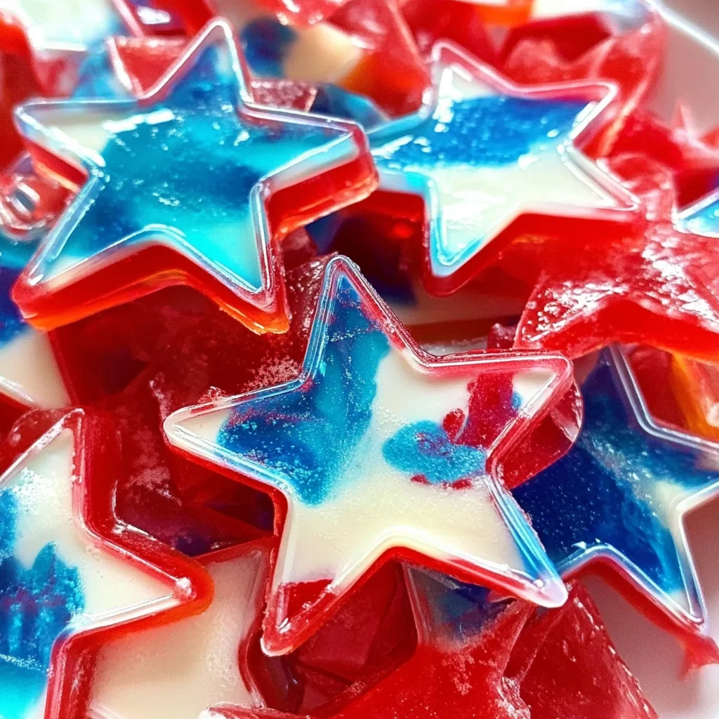 Red, White & Blue Stained Glass Jello Stars
