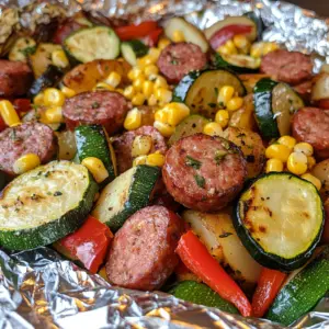 Sausage and Veggie Tin Foil Packets